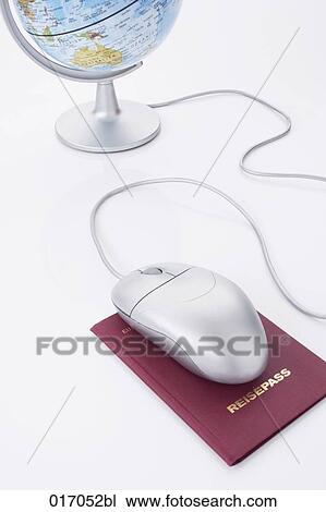 still life of computer mouse passport and globe View Large Photo Image Stock Image - still life of computer mouse passport and globe. Fotosearch