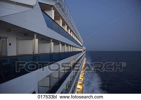 night view of cruise ship on ocean View Large Photo Image Stock Image - night view of cruise ship on ocean. Fotosearch