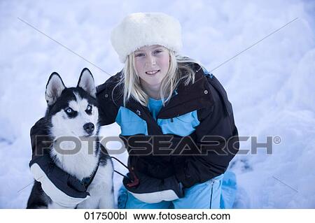 portrait of girl with husky View Large Photo Image Stock Image - portrait of girl with husky. Fotosearch