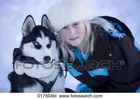 portrait of girl with husky View Large Photo Image Stock Image - portrait of girl with husky. Fotosearch