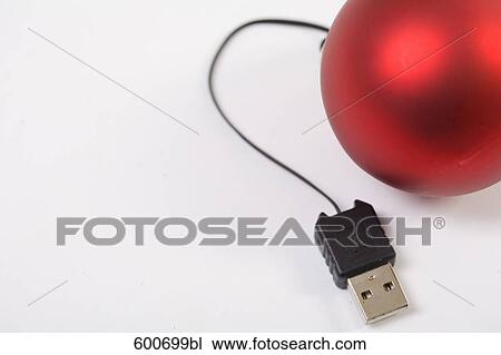 still life of bauble connected to computer cable View Large Photo Image Stock Image - still life of bauble connected to computer cable. Fotosearch