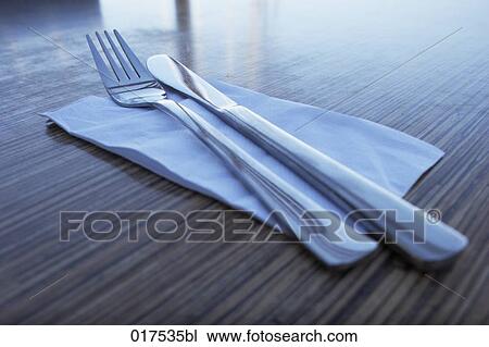 still life of fork knife and napkin View Large Photo Image Stock Image - still life of fork knife and napkin. Fotosearch