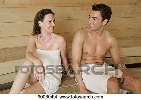 portrait of woman and man relaxing in sauna View Large Photo Image Stock Image - portrait of woman and man relaxing in sauna. Fotosearch