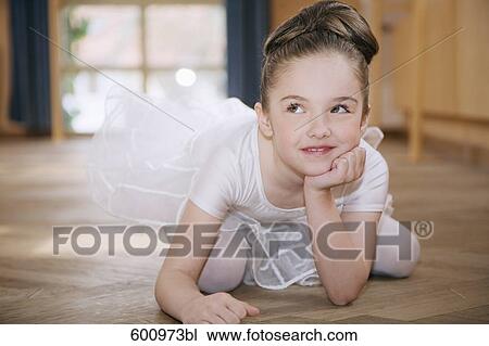 Stock Image - portrait of young girl in ballet dress. Fotosearch