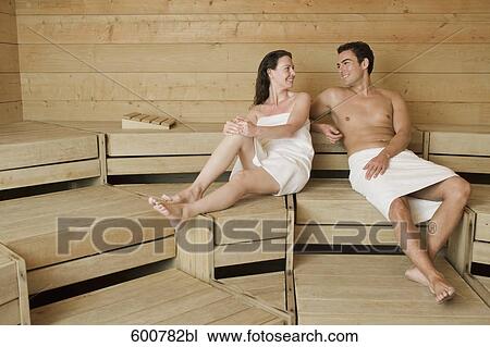 woman and man relaxing in sauna View Large Photo Image Stock Image - woman and man relaxing in sauna. Fotosearch