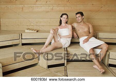 woman and man relaxing in sauna View Large Photo Image Stock Image - woman and man relaxing in sauna. Fotosearch