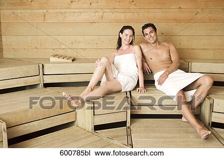 woman and man relaxing in sauna View Large Photo Image Stock Image - woman and man relaxing in sauna. Fotosearch