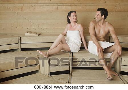 woman and man relaxing in sauna View Large Photo Image Stock Image - woman and man relaxing in sauna. Fotosearch