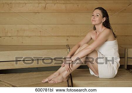 woman relaxing in sauna View Large Photo Image Stock Image - woman relaxing in sauna. Fotosearch