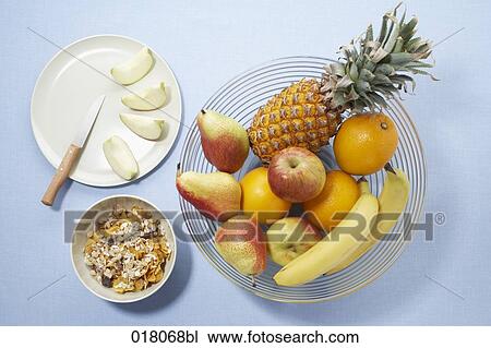 cereals in bowl and different fruits View Large Photo Image Stock Image - cereals in bowl and different fruits. Fotosearch
