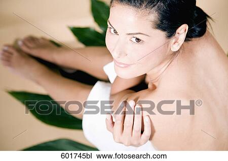 high angle view of half dressed woman View Large Photo Image Stock Image - high angle view of half dressed woman. Fotosearch