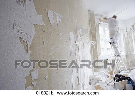 man redecorating walls in empty flat View Large Photo Image Stock Image - man redecorating walls in empty flat. Fotosearch