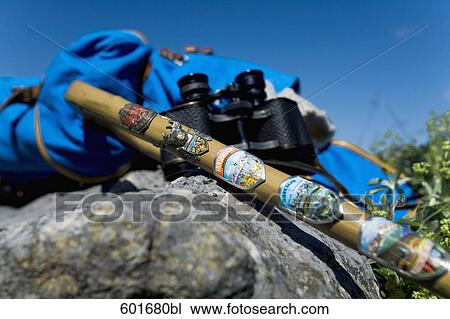 rucksack binoculars and walking stick View Large Photo Image Stock Image - rucksack binoculars and walking stick. Fotosearch