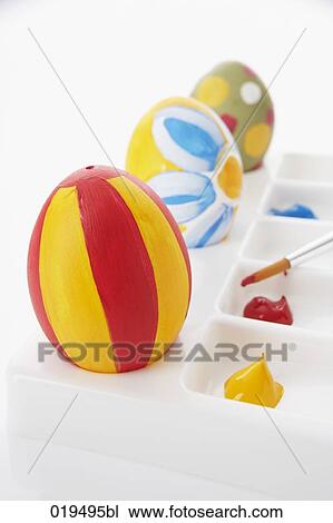 still life of painted easter eggs and paint brush View Large Photo Image Stock Image - still life of painted easter eggs and paint brush. Fotosearch