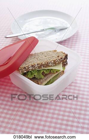 still life of sandwich in lunchbox View Large Photo Image Stock Image - still life of sandwich in lunchbox. Fotosearch