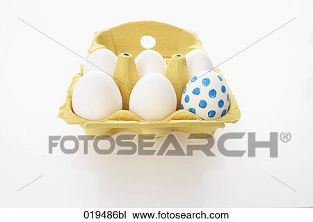 still life of six eggs in cardboard box one painted View Large Photo Image Stock Image - still life of six eggs in cardboard box one painted. Fotosearch
