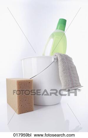 still life of sponge bucket and cleaning agent View Large Photo Image Stock Image - still life of sponge bucket and cleaning agent. Fotosearch