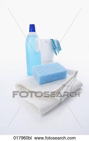 still life of sponge bucket and cleaning agent View Large Photo Image Stock Image - still life of sponge bucket and cleaning agent. Fotosearch