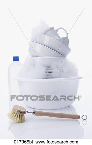 Stock Image - utensils for washing-up. Fotosearch