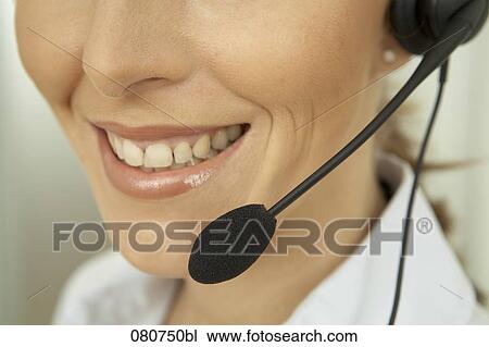 close-up of female call center agent View Large Photo Image Stock Image - close-up of female call center agent. Fotosearch