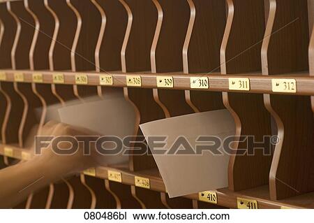 hand putting letters into pigeon holes at hotel reception View Large Photo Image Stock Image - hand putting letters into pigeon holes at hotel reception. Fotosearch