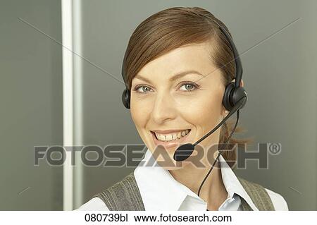 headshot of female call center agent View Large Photo Image Stock Image - headshot of female call center agent. Fotosearch
