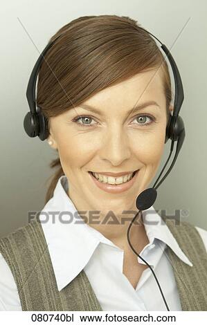 headshot of female call center agent View Large Photo Image Stock Image - headshot of female call center agent. Fotosearch