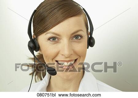 headshot of female call center agent View Large Photo Image Stock Image - headshot of female call center agent. Fotosearch