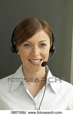 headshot of female call center agent View Large Photo Image Stock Image - headshot of female call center agent. Fotosearch