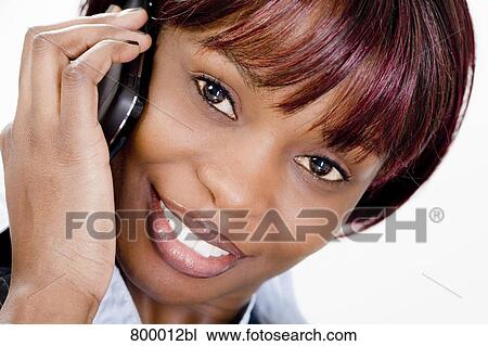 portrait of black businesswoman with mobile phone View Large Photo Image Stock Image - portrait of black businesswoman with mobile phone. Fotosearch