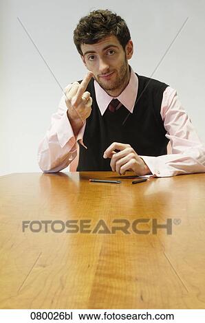 portrait of businessman showing the middle finger View Large Photo Image Stock Image - portrait of businessman showing the middle finger. Fotosearch
