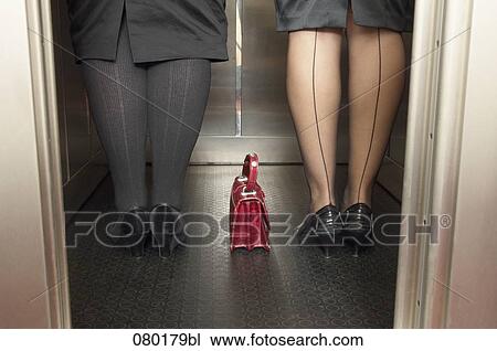 rear view of two women´s legs standing in elevator together View Large Photo Image Stock Image - rear view of two women´s legs standing in elevator together. Fotosearch