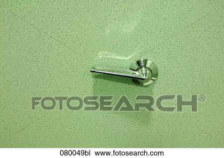 Stock Image - still life of toilet flush. Fotosearch