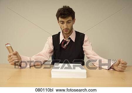 surprised businessman looking at pile of documents View Large Photo Image Stock Image - surprised businessman looking at pile of documents. Fotosearch
