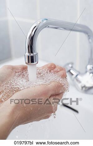 close-up of woman catching water in her hands View Large Photo Image Stock Image - close-up of woman catching water in her hands. Fotosearch
