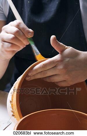 detail of woman painting jar View Large Photo Image Stock Image - detail of woman painting jar. Fotosearch