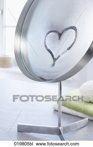 heart painted on wet mirror View Large Photo Image Stock Image - heart painted on wet mirror. Fotosearch