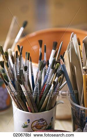 paint brushes for pottery View Large Photo Image Stock Image - paint brushes for pottery. Fotosearch