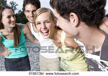 portrait of four friends on riverbank View Large Photo Image Stock Image - portrait of four friends on riverbank. Fotosearch