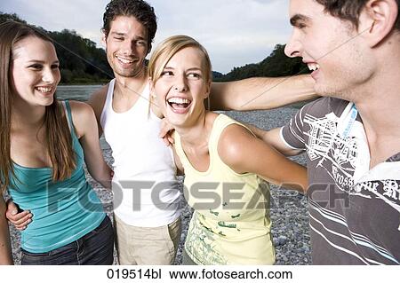 portrait of four friends on riverbank View Large Photo Image Stock Image - portrait of four friends on riverbank. Fotosearch