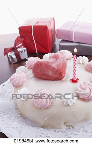 still life of birthday cake decorated with hearts View Large Photo Image Stock Image - still life of birthday cake decorated with hearts. Fotosearch