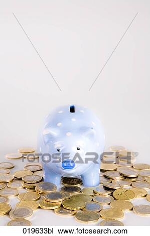 still life of blue piggybank with euro coins View Large Photo Image Stock Image - still life of blue piggybank with euro coins. Fotosearch