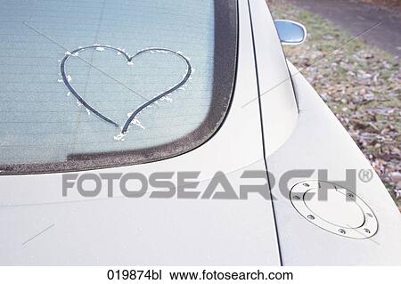 still life of heart drawn in frost on car window View Large Photo Image Stock Image - still life of heart drawn in frost on car window. Fotosearch