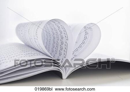 still life of music book with pages forming heart View Large Photo Image Stock Image - still life of music book with pages forming heart. Fotosearch