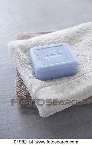 still life of piece of soap on towels View Large Photo Image Stock Image - still life of piece of soap on towels. Fotosearch