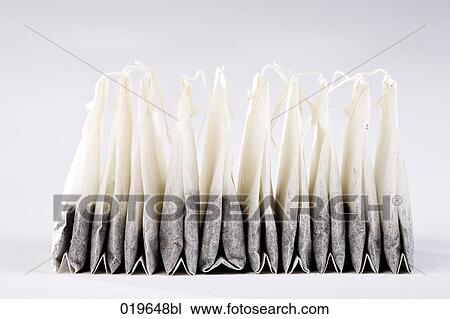 Stock Image - still life of tea bags. Fotosearch