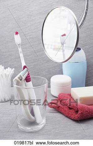 still life of toothbrush razor and mirror View Large Photo Image Stock Image - still life of toothbrush razor and mirror. Fotosearch