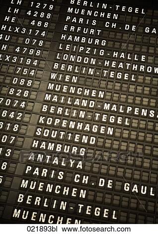 Stock Image - airport display panel. Fotosearch