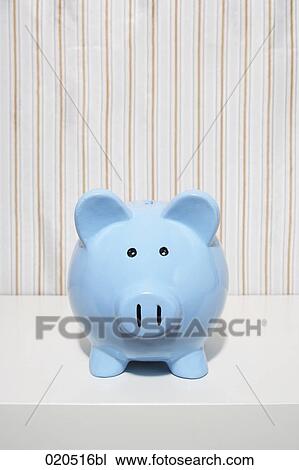 blue piggybank on shelf View Large Photo Image Stock Image - blue piggybank on shelf. Fotosearch
