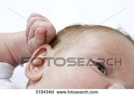 Stock Image - close-up of head of baby. Fotosearch